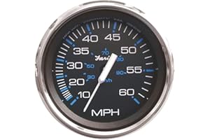 Faria Beede 33704 Chesapeake Stainless Steel Speedometer (60 MPH) Pitot - 4', Black