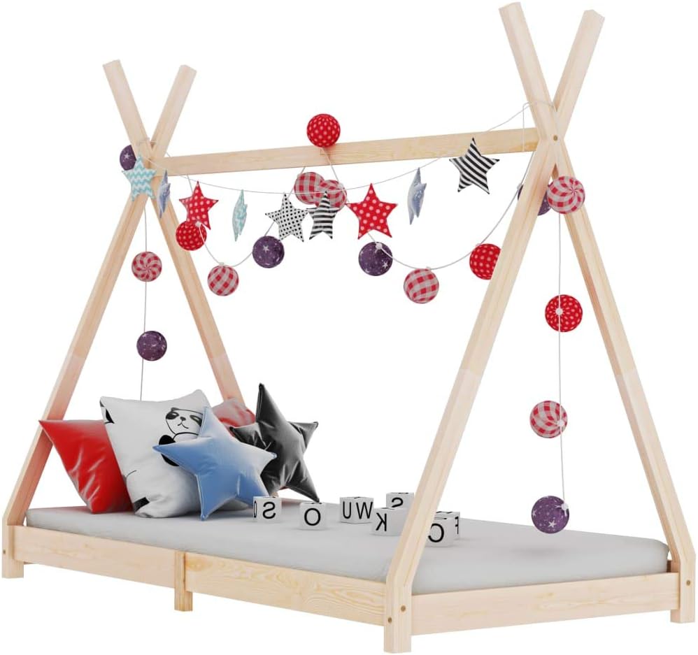 VidaXL Solid Pine Wood Tipi Bed Frame