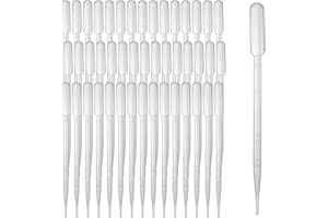 100Pcs 5ML Pipettes Dropper - Disposable Pipettes Plastic Dropper for Lab Science, Essential Oil, DIY Art - Plastic Pipette, 