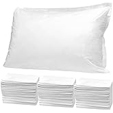 Biubumtu 100PCS Disposable Pillow Cases, Bulk Pillow Covers Sleeves for Medical Hospital Spa Hotel Travel, Standard Size 33" x 21", White