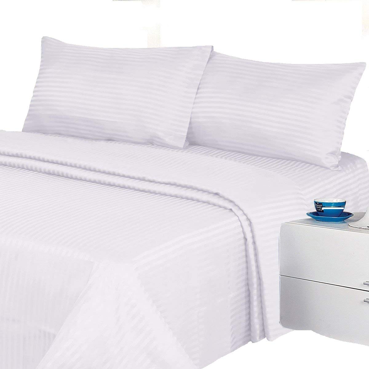 1200 Thread Count Four (4) Piece Olympic Queen Size White