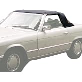 KUAFU Convertible Soft Compatible with R107 Benz Series 380SL 450SL 560SL | Top; Compatible with 1972-1989 Mercedes R107 Benz Series 380SL 450SL 560SL W/Clear Plastic Window Black Sailcloth Vinyl
