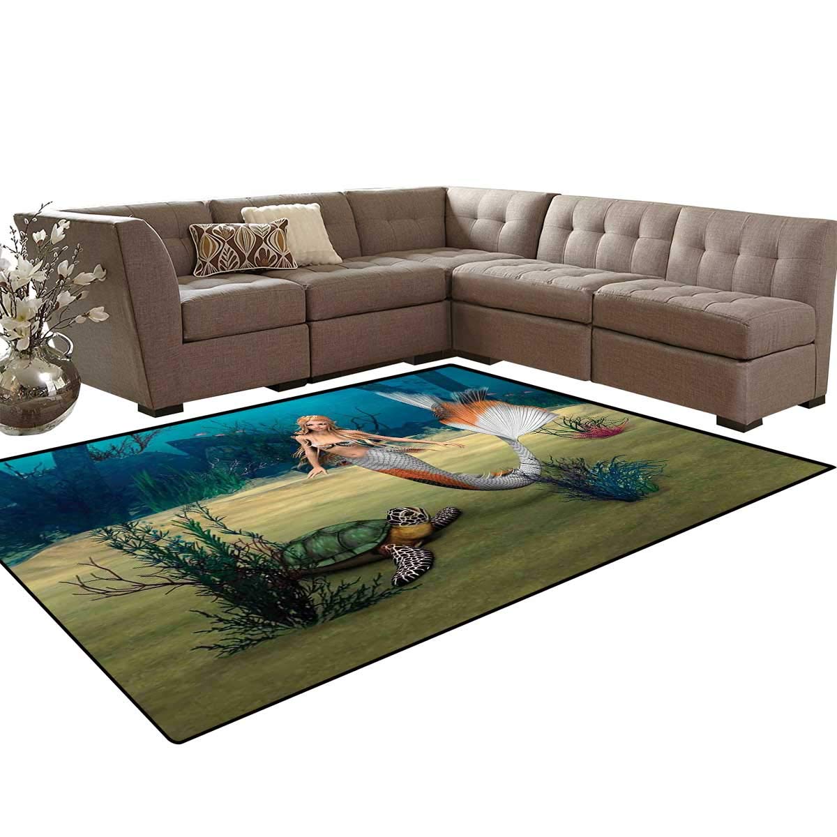 Mermaid Room Home Bedroom Carpet Floor Mat Digital Render Of