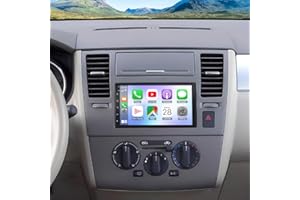 7 Inch Double Din Car Stereo Radio for Nissan Versa 2007-2011 with Wireless CarPlay and Android Auto Bluetooth Touch Screen H