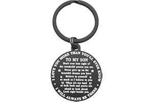 IWENSHENG Son Gifts from Mom Dad for Christmas - To My Son Inspirational Keychain for Birthday Back To School Gifts for Son