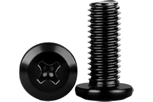 Bykonh M4-0.7 x 10mm Flat Head Machine Screws Furniture Bolts, Stainless Steel 304 Black Finish, Fully Threaded, 50 PCS