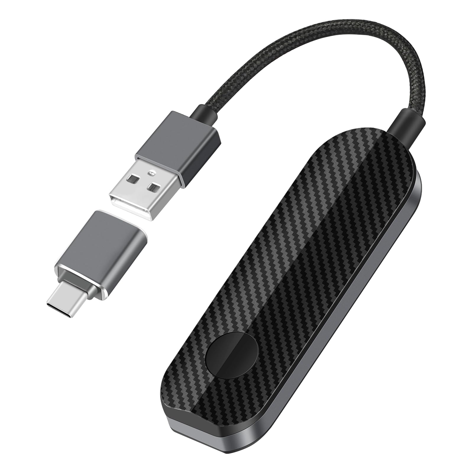 2-in-1 Wireless CarPlay & Android Auto Adapter Convert Wired to Wireless Instantly-Plug & Play for iPhone & Android,No Delay,Compact Design for iPhone & with USB/USB-C Port