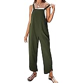 Omoone Women Sleeveless Straps Baggy Jumpsuit Overalls Casual Summer Bib Rompers Pockets