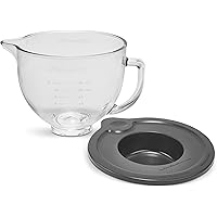 KitchenAid 5 Quart Tilt-Head Glass Bowl With Measurement Markings & Lid, KSM5GB