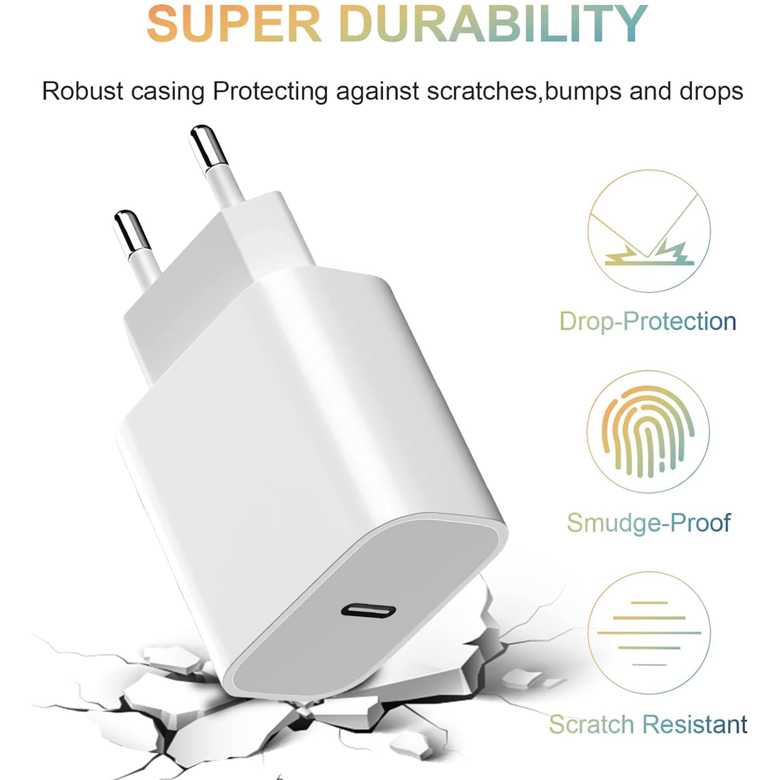 20W USB‑C Power Adapter für Apple, USBC Netzteil Stecker Schnellladegerät Ladestecker Ladegerät für iPhone 17 16 15 14 13 12 11/16 17 Pro/15 16 Pro Max/16 15 Plus /13 12 Pro Max/Mini, iPad, AirPods 4