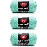 Red Heart Super Saver Yarn for Crocheting &amp; Knitting, Aruba Sea, 3-Pack | #4 Medium Worsted Weight Acrylic Soft Yarn for Blankets, Beanies, Amigurumi, and Beginner Projects, 364 yards, 198g/7oz