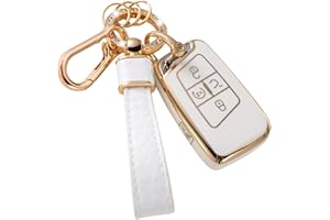 CACARLIKE for VW Volkswagen Key Fob Cover with VW Keychain, Car Key Fob Case Compatible with Tiguan Jetta GLI Atlas Cross Sport Arteon Taos SEL Smart Key Protector Holder