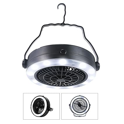 Amazon Com Volwco Tent Light Fan Portable 3 In 1 Usb Battery