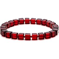 Feifuli Stainless Steel Beaded Bracelet For Men - Adjustable Lobster Clasp, Tiger-Eye Beads & Cuban Link (RD-JN1314)