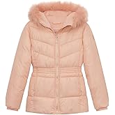 Juicy Couture Girls Coat, Faux Fur Hooded Winter Jacket, Warm Padded Parka Hoodie, Kids Heavyweight Winter Coat