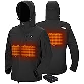 TIDEWE Heated Jacket for Men with Battery Pack (Black, Camo, Size S-XXXL)