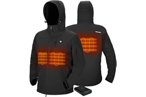 TIDEWE Heated Jacket for Men with Battery Pack (Black, Camo, Size S-XXXL)