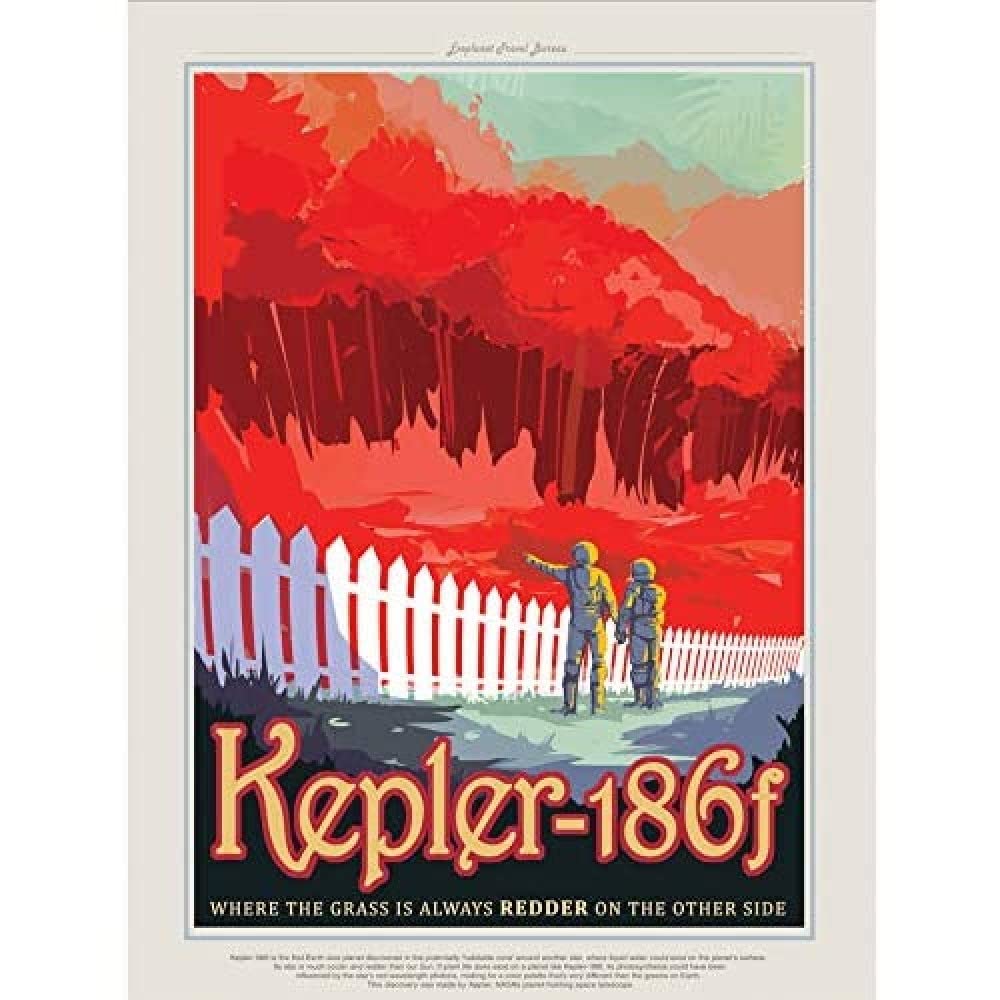 Kepler-186f Grass Redder NASA Space Tours Travel Art Print Canvas Premium Wall Decor Poster Mural