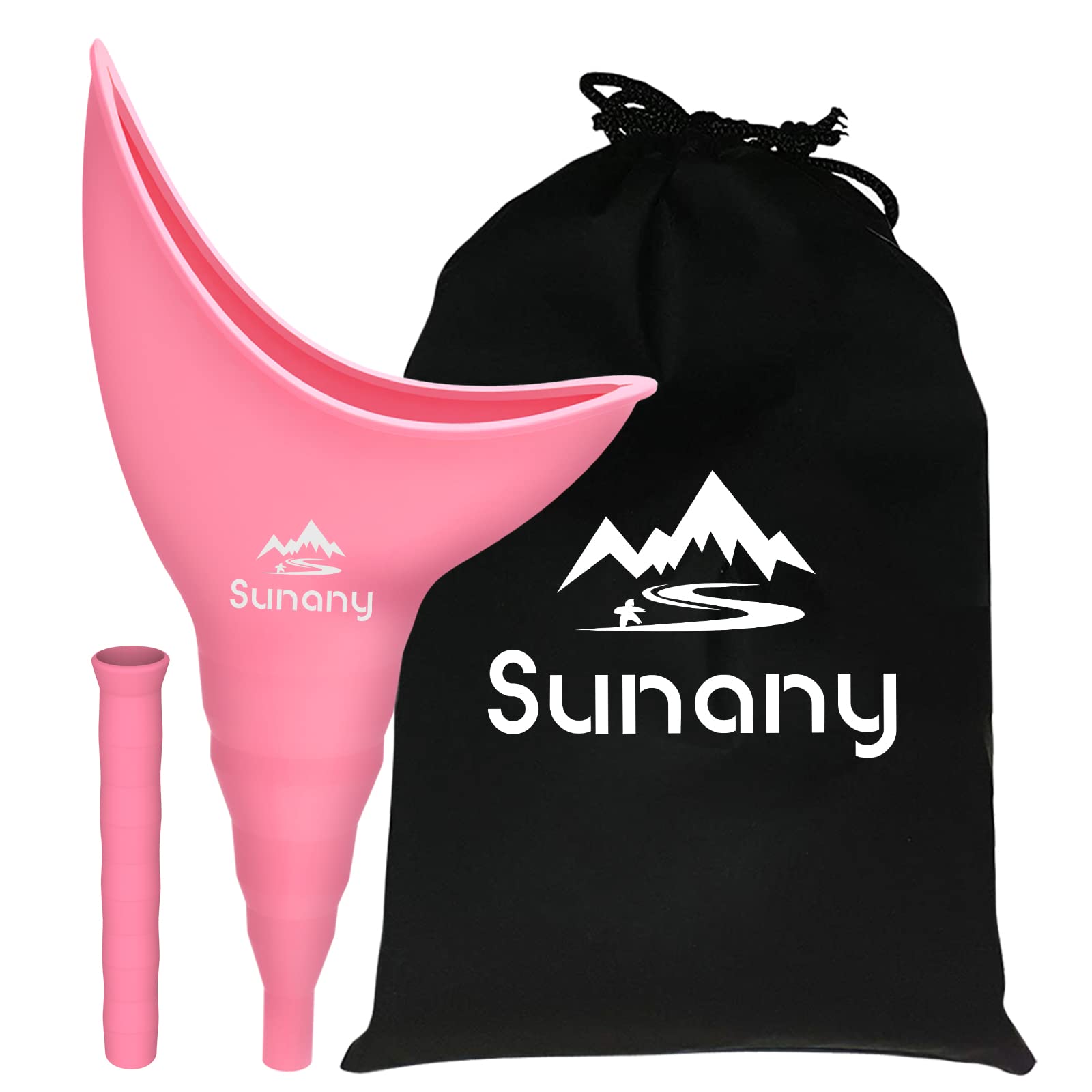 Female Urinal, Female Silicone Urination Device Portable Urinal for Women Pee Standing Up, Reusable Women Pee Funnel for Camping, Hiking, Outdoor Activities