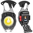 BY-J LED Small Flashlight Multitool, Rechargeable Keychain Light, COB Multi-Function Mini Work Light, 500 Lumens, 7 Lighting Modes with Electric Lighter, Seat Belt Cutter, Screwdriver, Whistle