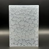 3D Plastic Embossing Folder Template Full Screen Love Texture 5x7 Inch for Card Making DIY Scrapbooking Paper Crafting Handmade Crafts Scrapbooking Arts Supplies Scrapbook Decor