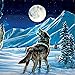 The Bradford Exchange Cynthie Fisher Wolf Art Dreamcatcher Wall Plaque Lights Up and Glows in The Dark