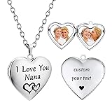 PHOCKSIN I Love You Nana Personalized Silver Heart