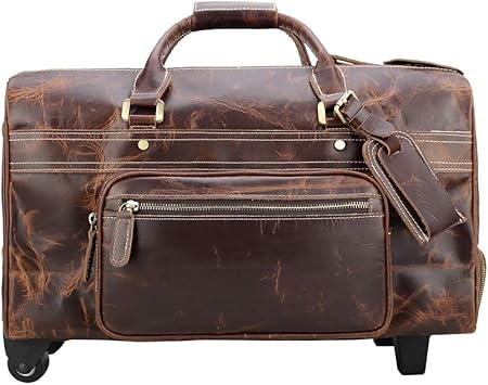 leather duffle bag with wheels