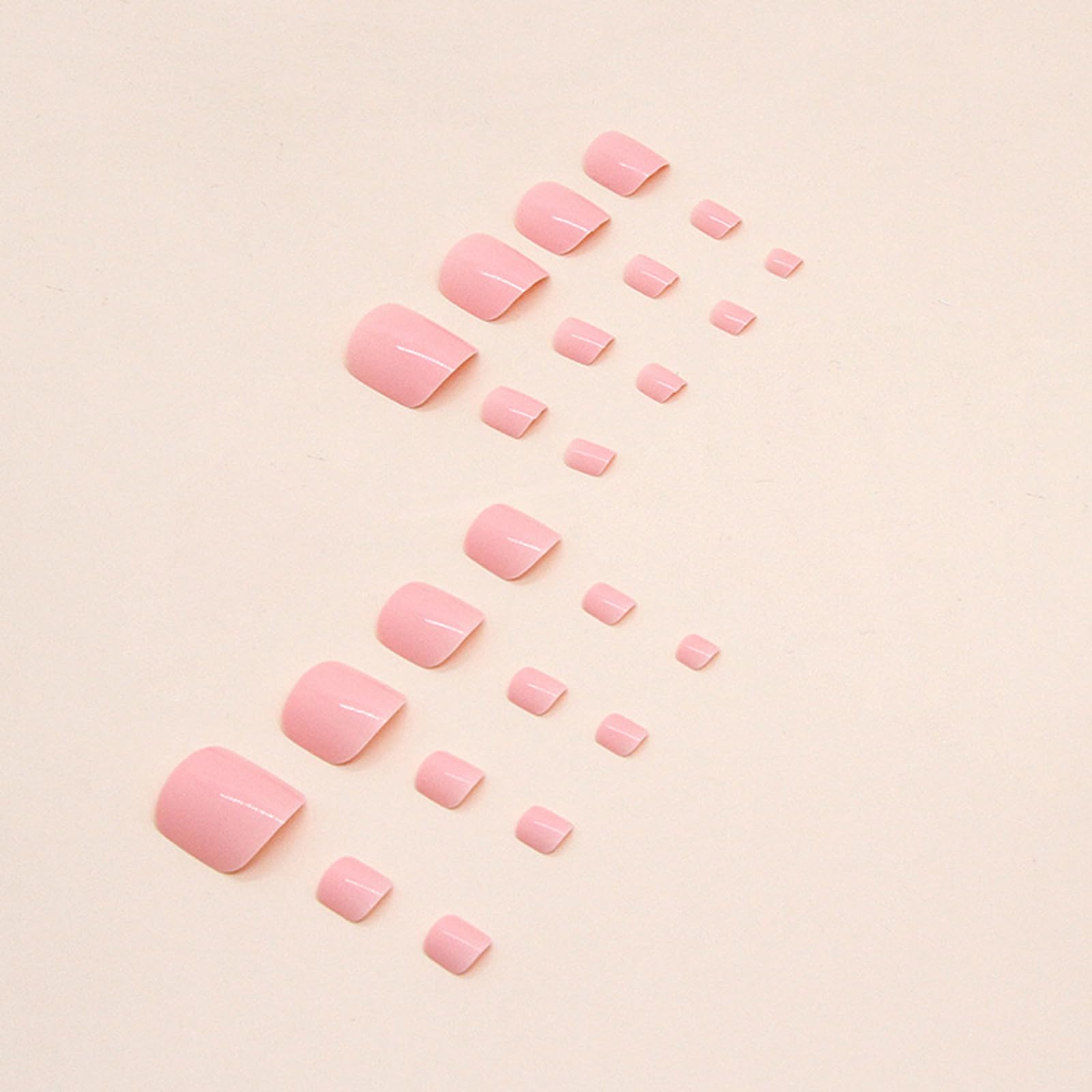 24pcs Press On Toes Nails Pure Pink Fake Toenails Full Cover Short Glue On Toe Nails Glossy Minimalist Design Acrylic Toe Nails Summer Pink False Toe Static Nails For Women Toes Nail Decorations - Image 6