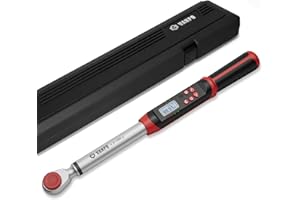 VANPO Digital Torque Wrench 1/2 Inch Drive, 44.5CM, 5-99.5 ft-lbs./6.8-135Nm Electronic Torque Wrench with Preset Value, Buzzer and LED Notification, ±2% Accuracy Torque Wrench for Moto, Car, VP019