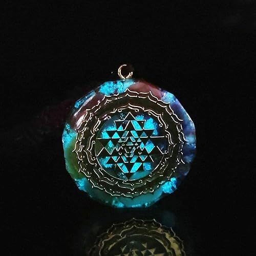 Sinymilk Luminous Glow in The Dark Orgonite Sri Yantra Sacred