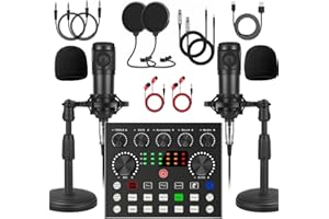 SKTOME V8s for 2, V8s Voice Changer with BM-800 Podcast Microphone Bundle - Studio Condenser Microphone Perfect for Podcasting, Recording, Singing, Streaming and Gaming