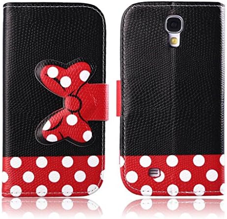 Bowknot Cute red Polka Dots Bow-Knot PU Flip Leather Stand Wallet Case Cover for Samsung Galaxy Core Duos i8260 i8262