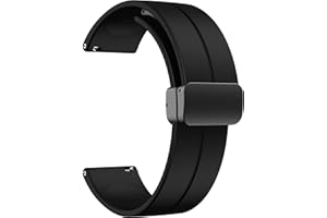 LYSMVIVI Magnetic Watch Band 22mm 20mm 19mm 18mm 16mm With Quick Release Soft Silicone Sport Watch Band for Men Women, Magnetic Silicone Replacement Strap