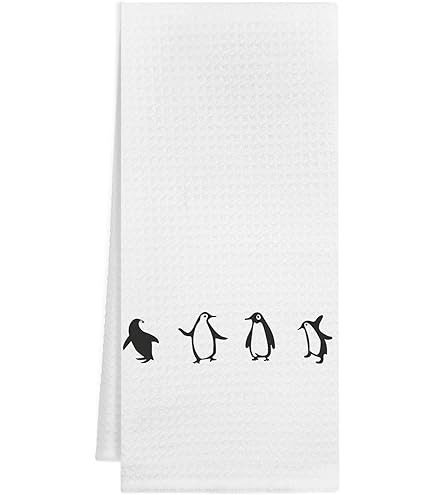 Senya Penguins Hand Towels – Ultra Soft 30x15 Inch Bathroom Towels, Quick Dry