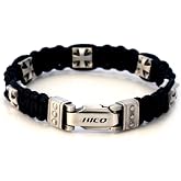 Bico 'Excelsior' Hand-Woven Bracelet with Metal Inserts (CA23 Black)