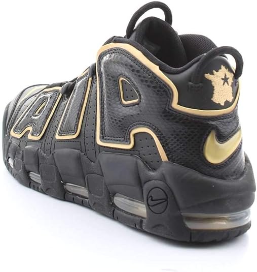 nike air uptempo black and gold