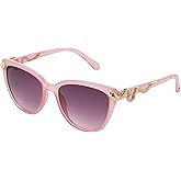 Betsey Johnson Women's Serpentine Cat Eye Sunglasses, Purple Crystal with Oil Slick Snakes, 56mm