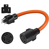 1.5FT N5-15P to L14-30R Adapter Cord,15A Household Plug to Twist Lock Adapter Cord for Inlet Box Generator Transfer Switch Co