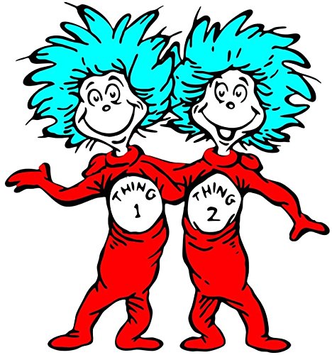 Dr. Seuss - Thing 1 & 2 - For Light-Colored Materials - Iron On Heat Transfer 6.5