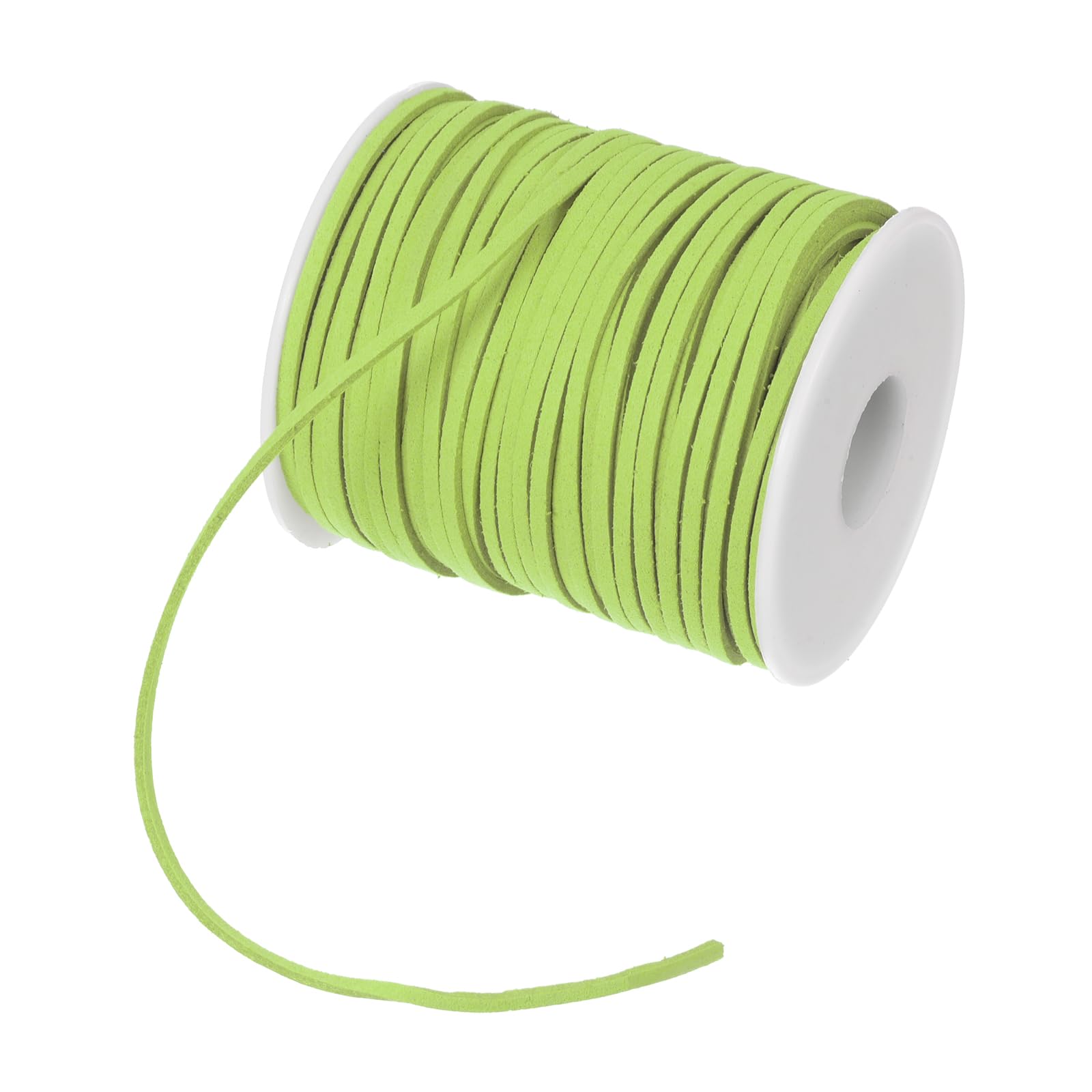 PATIKIL 0.1" x 49 Yards Suede Lace Cord, Ribbon Suede Cord Faux Leather Cord Leather Crafts Lace Floral Velvet Flower Bundle Ribbon For DIY, Gift And Bouquet Packaging, Fruit Green