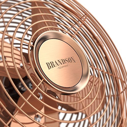 [- Brandson - Retro Tischventilator im Kupfer Design | 3 Geschwindigkeitsstufen | Zuschaltbare 80&d