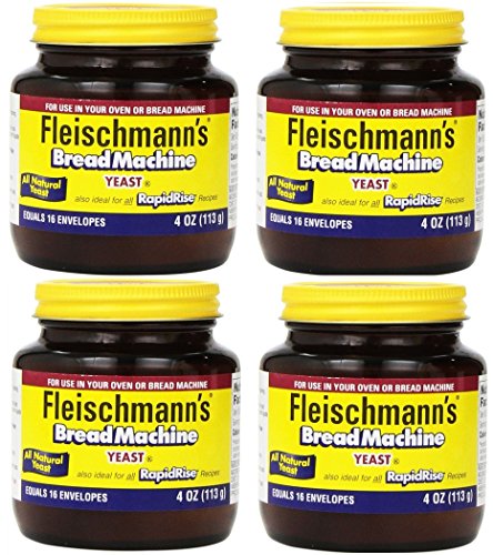 Fleischmann's Yeast for Bread Machines, 4-ounce Jars, (Pack of 4)