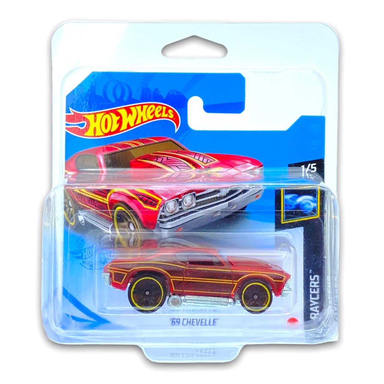 Hot Wheels '69 Chevelle (Clear Red) 1/5 X-Raycers 2021-77/250 (Short Card) *** COMES IN A KLAS CAR KEEPER PROTECTIVE COLLECTORS CASE *** GTC46