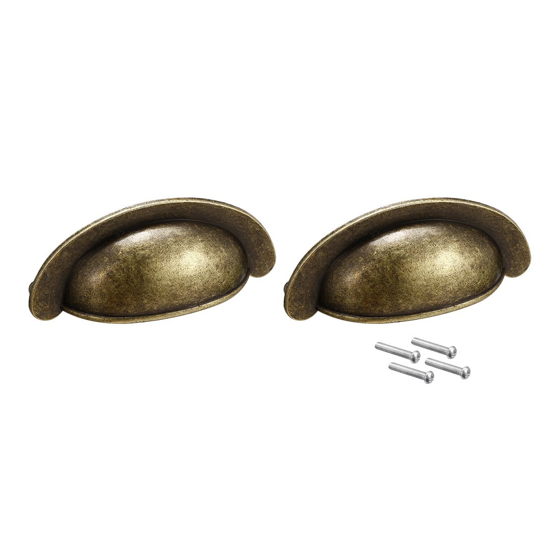 Sourcingmap Cup Drawer Pulls, Kitchen Cabinet Dresser Pull Handles Bronze Tone, 2.71" Hole Centers, 2 Pack