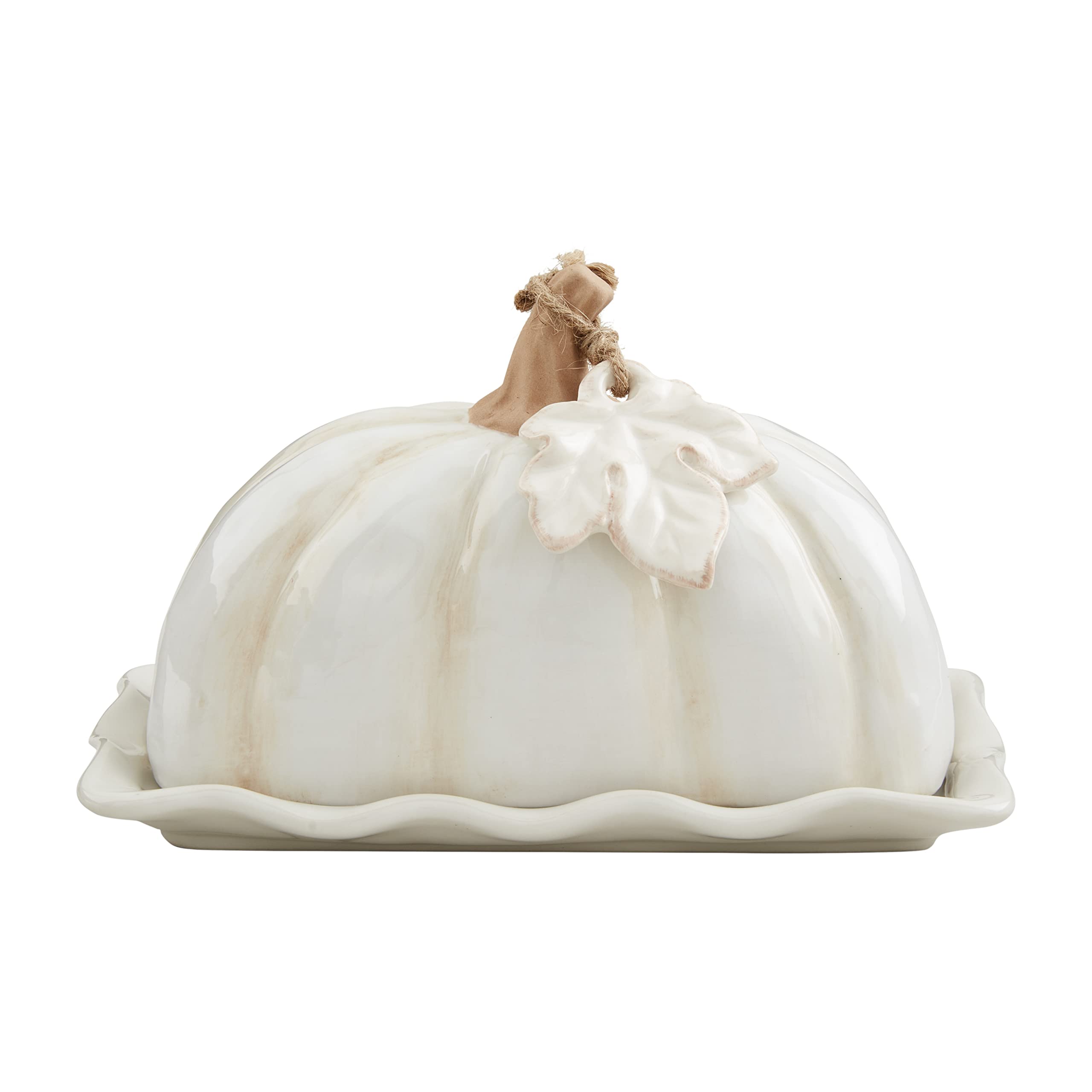 Photo 1 of *Missing Parts - Check clerk notes*
Mud Pie White Pumpkin Butter Dish, 4 1/4" x 7 1/2"