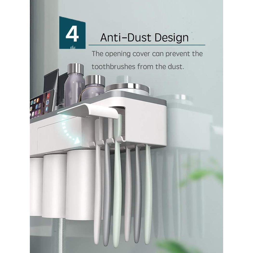 UpBeauty Fashion Magnetic Toothbrush Holder Wall Mount Toothbrushes Slots Organizer Cup Toothbrush Holders