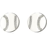 JUNRAN Stainless steel Soccer Ball/Football/Baseball/Basketball Earrings Game Day Studs Sports Gift College Sports Earrings