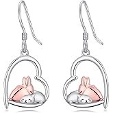 Bunny Earrings for Women Sterling Silver Rabbit Earrings Bunny Jewelry Christmas Gifts for Women