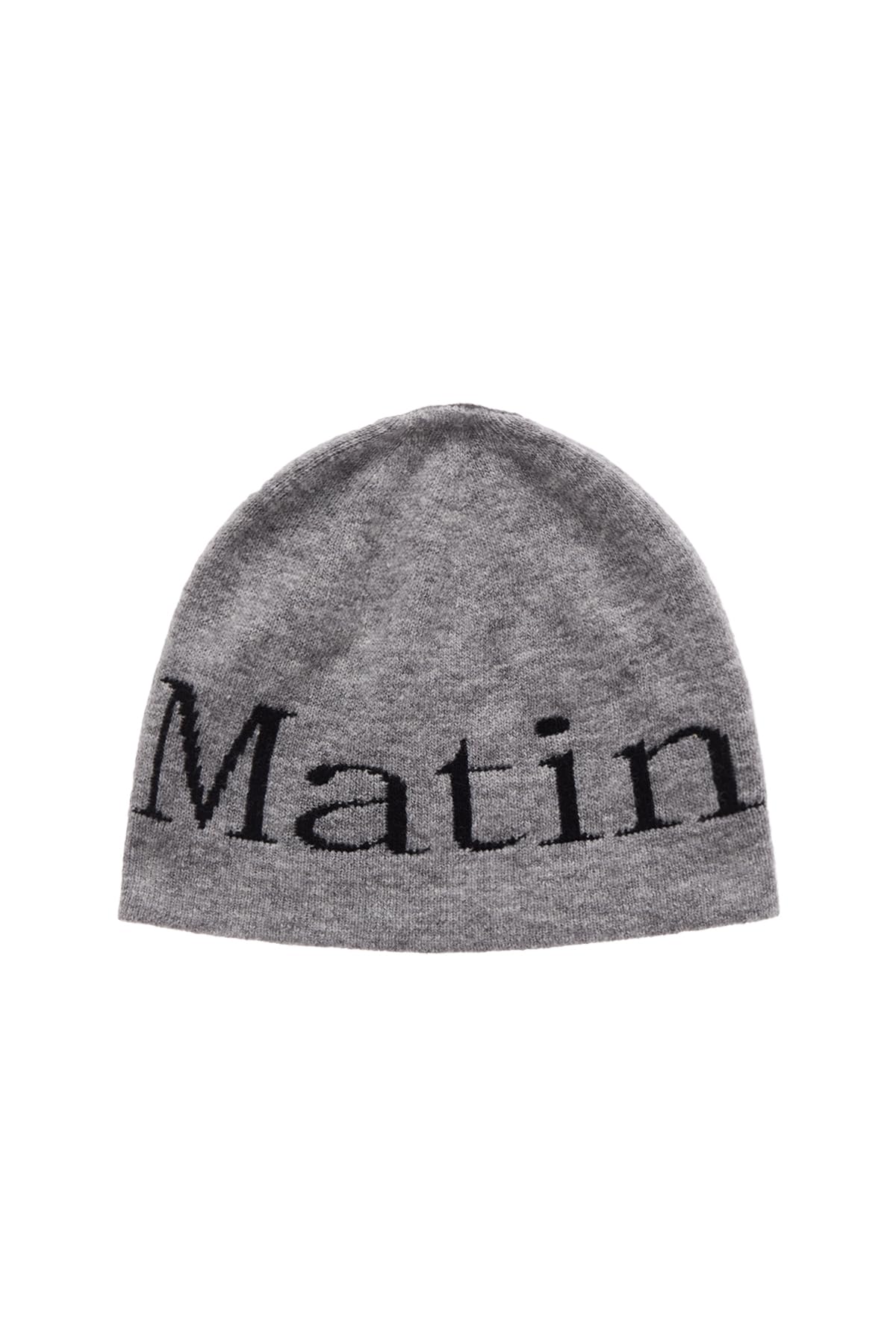 Photo 1 of Matin Kim, Logo Jacquard Short Beanie, Unisex, Grey